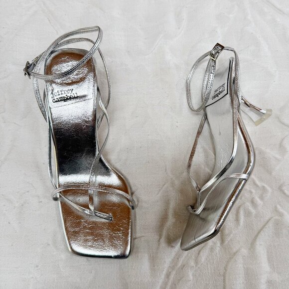 Jeffrey Campbell: Fluxx in Silver Metallic Heel Size 5 New - Picture 2 of 8